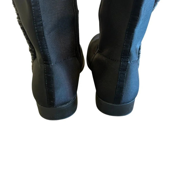 Stuart Weitzman 50/50 Shearling Black Dark Gray Boots Heart Suede Size 4 Girls - Picture 10 of 12